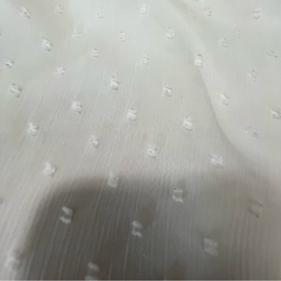 Democracy Peasant Blouse Womens Medium Off Wite Tassel Embroidered Sheer - Picture 10 of 12